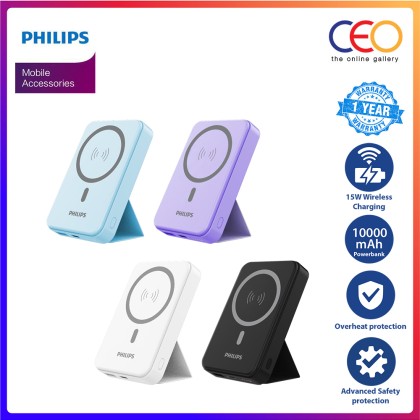 Philips 15W Magnetic Wireless Power Bank 10000mAh Powerbank USB Type C DLP9859N